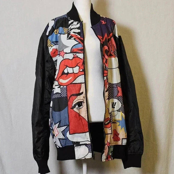 Screenshot Mens Urban Animated NYC Fashion Windbreaker SZ 2X - Picture 3 of 11
